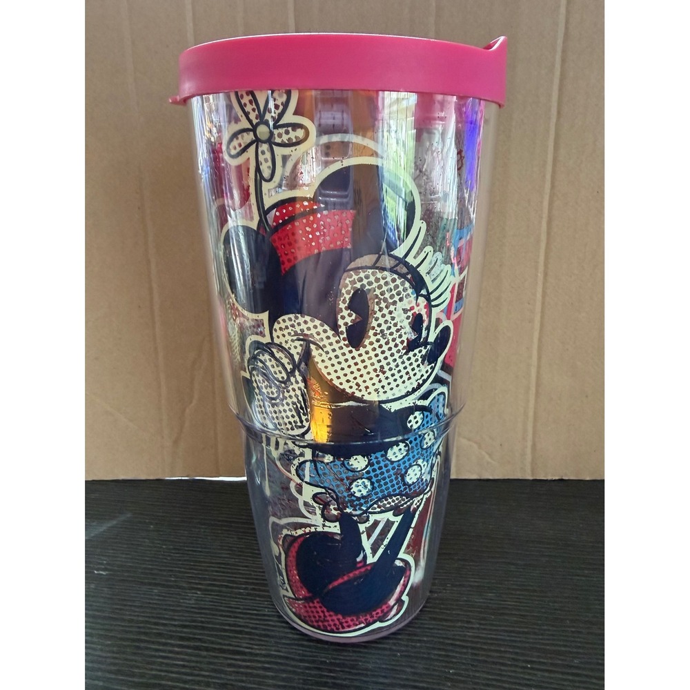 Tervis Disney Minnie Mouse Pop Art Graffiti Insulated Tumbler 24oz Pink Lid